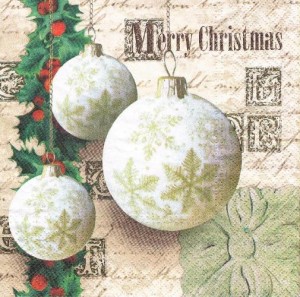 Serwetka decoupage 33x33 cm - bombki