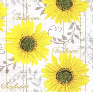 Serwetka decoupage 33x33 cm - słoneczniki