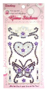 Naklejki, kryształki samoprzylepne mix  