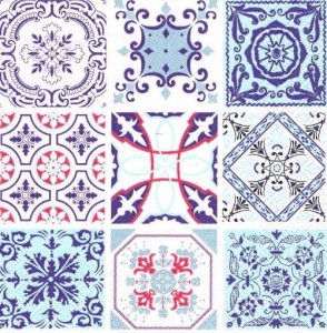 Serwetka decoupage 33x33 cm - wzorek, wzorki, kafelki, mozaika