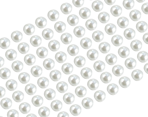 Perełki samoprzylepne, dżety 6mm - perłowe , opalizujące