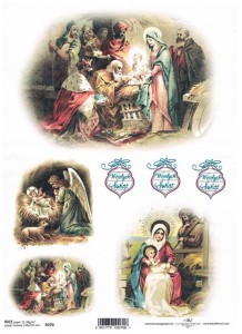 Papier ryżowy A4 ITD do decoupage - szopka