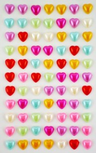 Serca serduszka samoprzylepne, dżety - 10mm 77szt