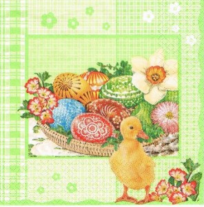 Serwetka decoupage 33x33 cm - kaczka, pisanki