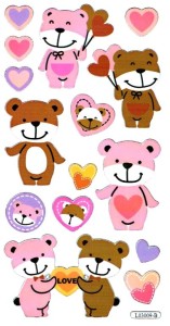 Naklejki, stickersy - misie 