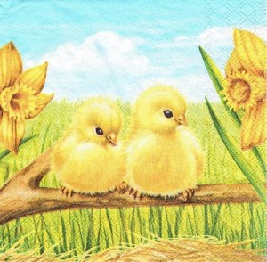 Serwetka decoupage 33x33 cm - kurczaki