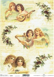 Papier ryżowy A4 ITD do decoupage - anioły, aniołki 
