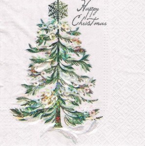 Serwetka decoupage 33x33 cm - choinka, święta