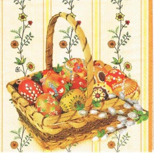 Serwetka decoupage 33x33 cm koszyk, pisanki