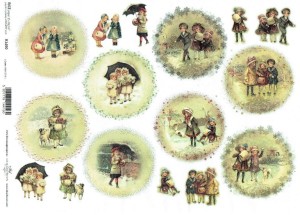 Papier ryżowy A4 ITD do decoupage - dzieci, zima
