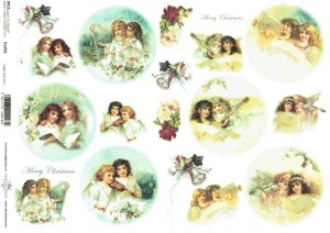 Papier ryżowy A4 ITD do decoupage - anioły, aniołki 