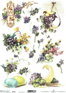 Papier ryżowy A4 ITD do decoupage - Wielkanoc 
