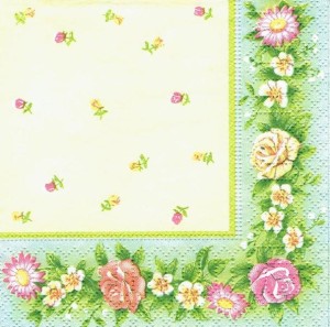 Serwetka decoupage mała 25x25cm - kwiaty