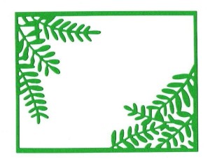 Scrapki papierowe ramki, ramka, liście zielone - 5 sztuk