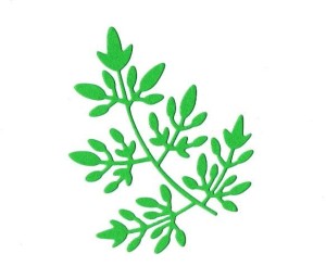 Scrapki papierowe liść, listek zielone - 5 sztuk