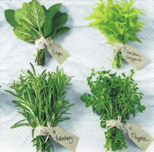 Serwetka decoupage 33x33 cm - zioła