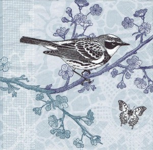 Serwetka decoupage 33x33 cm - ptaszek