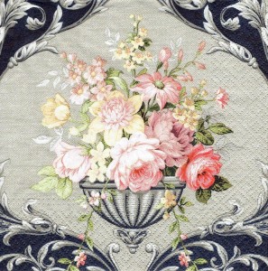 Serwetka decoupage 33x33 cm - kwiaty w dzbanie