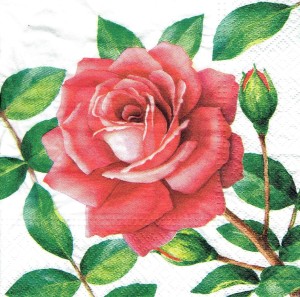Serwetka decoupage 33x33 cm - kwiat, róża