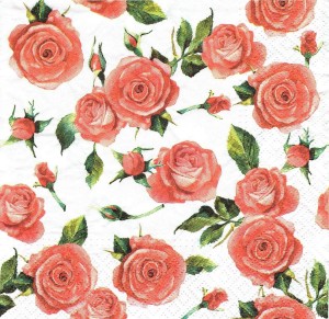 Serwetka decoupage 33x33 cm - kwiaty, róże