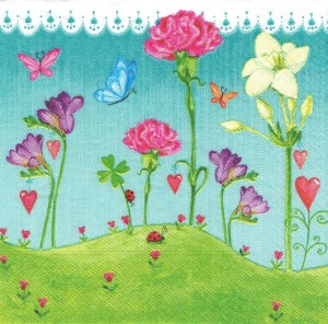 Serwetka decoupage 33x33 cm - kwiaty