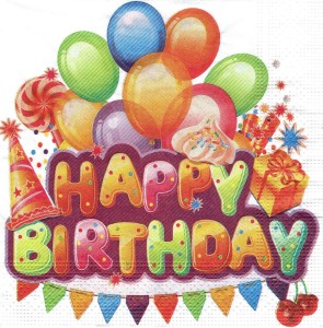 Serwetka decoupage 33x33 cm - Happy Birthday, balony