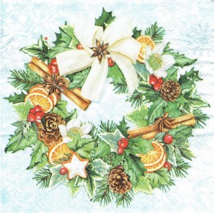 Serwetka decoupage 33x33 cm - wianek, wieniec, stroik