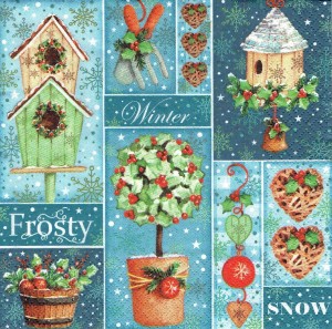 Serwetka decoupage 33x33 cm - budki, stroiki