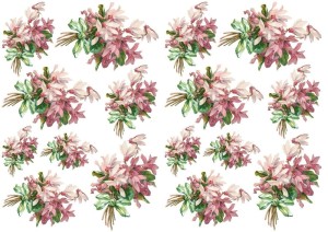 Papier klasyczny A4 do decoupage - kwiaty, fiołki