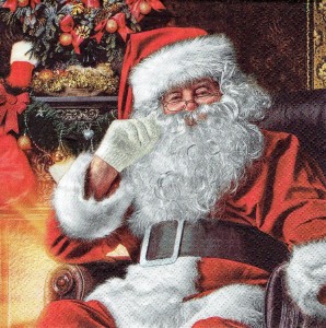 Serwetka decoupage 33x33 cm - mikołaj