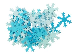 Scrapki papierowe, mix niebieski zest 50szt - śnieżynki 2,5cm