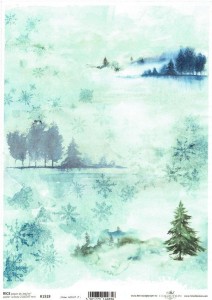 Papier ryżowy A4 ITD do decoupage - widok, tło, zima