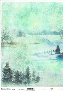 Papier ryżowy A4 ITD do decoupage - widok, tło, zima