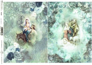 Papier ryżowy A4 ITD do decoupage - szopka, żłóbek