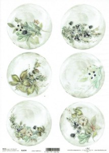 Papier ryżowy A4 ITD do decoupage - zima, kwiaty, mróz