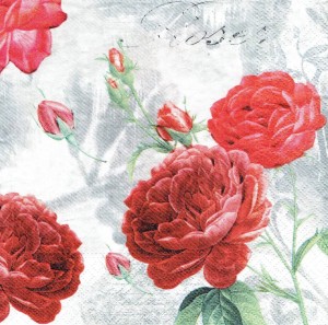 Serwetka decoupage 33x33 cm - kwiaty, róże
