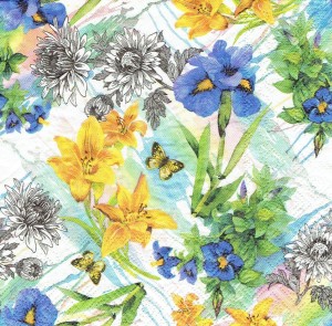 Serwetka decoupage 33x33 cm - kwiaty