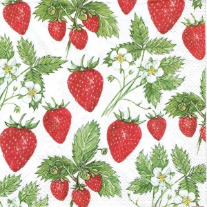 Serwetka decoupage 33x33 cm - truskawki, owoce