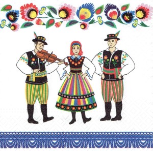 Serwetka decoupage 33x33 cm - folk, ludowa