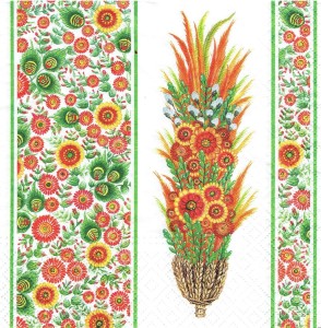 Serwetka decoupage 33x33 cm - kwiaty, palma