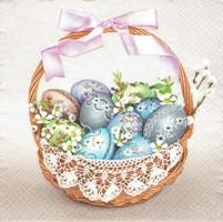 Serwetka decoupage 33x33 cm - koszyk z pisankami