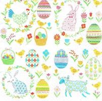 Serwetka decoupage 33x33 cm - pisanki, zajączki, baranki, kury