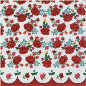 Serwetka decoupage 33x33 cm - folk, ludowa 