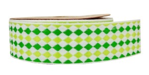 Tasiemka materiałowa w romby 50cm - zielona