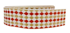 Tasiemka materiałowa w romby 50cm - brązowa