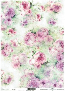 Papier ryżowy A4 ITD do decoupage - kwiaty, róże