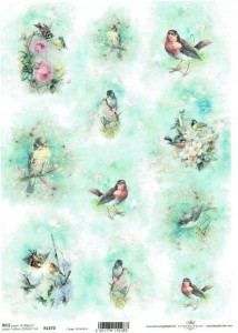 Papier ryżowy A4 ITD do decoupage - ptaki, ptaszki