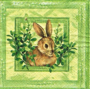 Serwetka decoupage 33x33 cm - zajączek