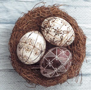 Serwetka decoupage 33x33 cm - Wielkanoc, pisanki, jajka, gniazdko