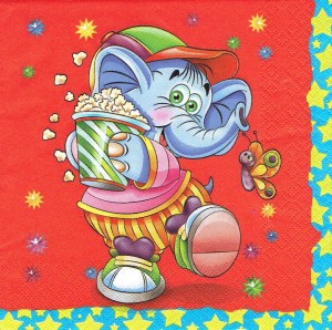 Serwetka decoupage 33x33 cm - słonik